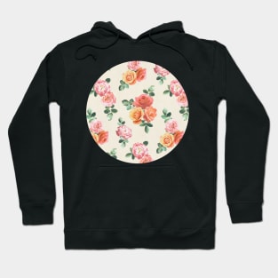 Retro Peach and Pink Roses Hoodie